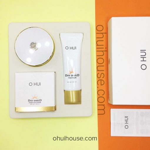 Review OHUI Day Shield Primer Sun Cushion SPF50+/PA+++ Special Set