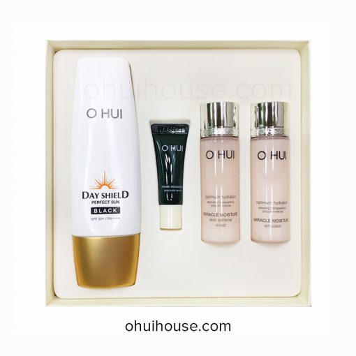Bộ chống nắng dưỡng ẩm OHUI Day Shield Perfect Sun Black Special Set (4 sản phẩm)