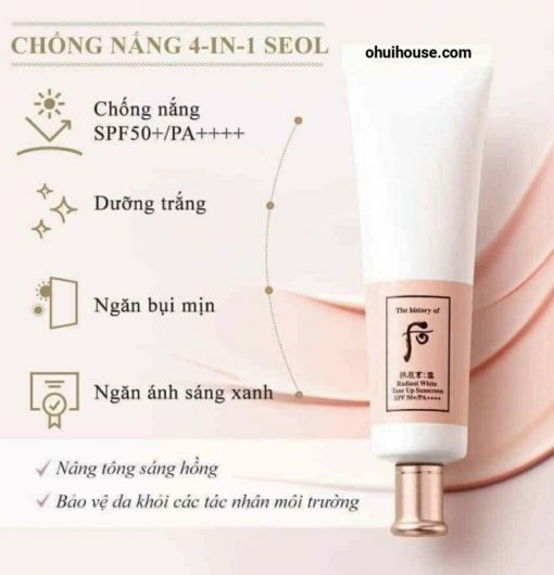 Kem chống nắng Whoo Radiant White Tone Up Suncream
