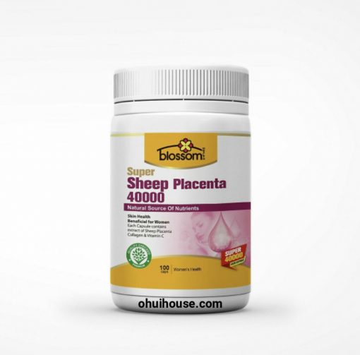 Viên Uống Đẹp Da Nhau Thai Cừu Thế Hệ Mới Blossom Super Sheep Placenta 40000 100V (Placenta-Collagen-Vitamin C)